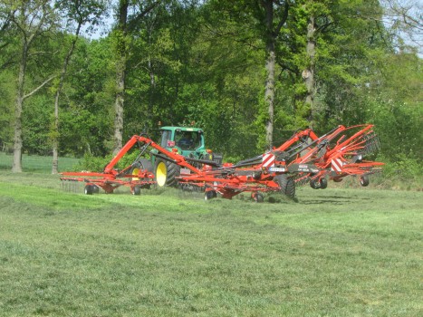 Gras harken tot 15 meter 1 werkgang.